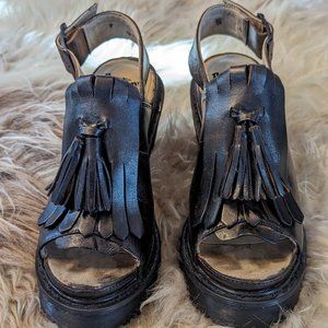 Dr. Martens | Seraphina Slingback Kiltie Sandal in Dark Brown